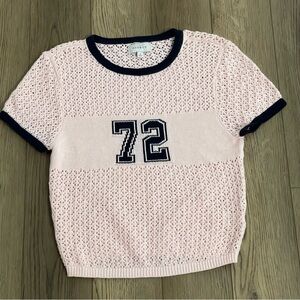 PacSun‎ Maxine Sporty Sweater T-Shirt Pink Blue